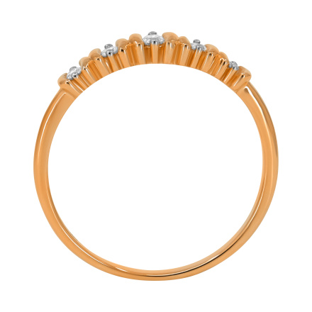 Anniversary Ring with 5 Diamonds in Rose Gold. Hypoallergenic Cadmium-free 585 (14K) Rose Gold. View 4