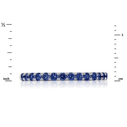 Half Eternity Ring with 14 Round Sapphires, Angle 2