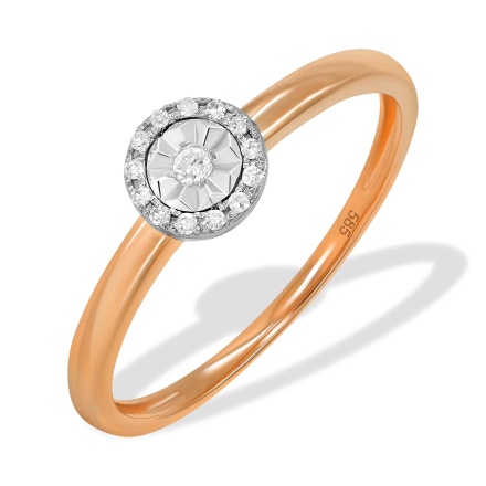 Everlast Diamond Ring. Tested 585 (14K) Rose and White Gold