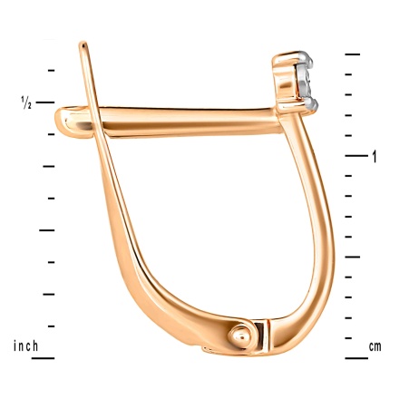 Size of 'Illusion' Set Diamond Austere Earrings