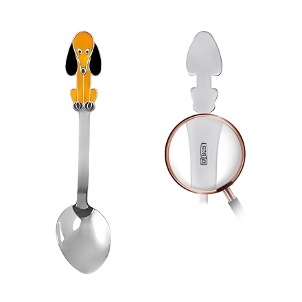 Child Silver Spoon with a Pluto Dog. View 2