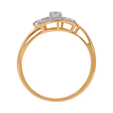 Evil Eye Ring Featuring 20 Diamonds. Hypoallergenic 585 Rose Gold, Rhodium Detailing. View 4