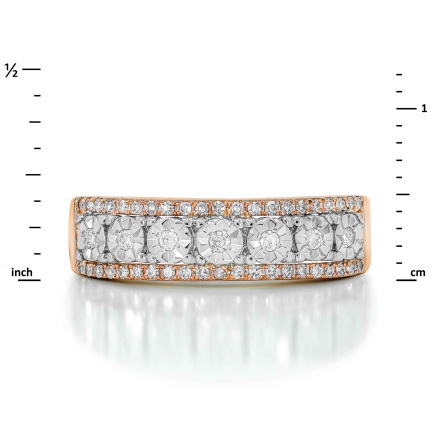 Diamond Edges and Illusion Diamond Center Row Band - Angle 2