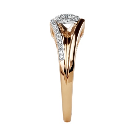Spotlight Diamond Cluster Ring in Hypoallergenic Rose Gold. View 2