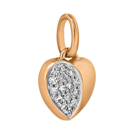Pave Diamond Heart Pendant - Angle 2