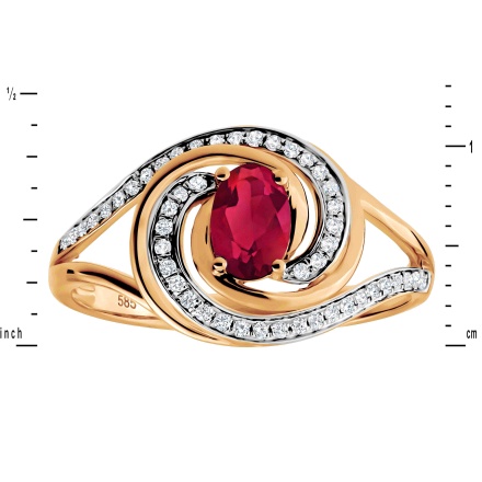 "Fantasy" Ruby and Diamond Ring - Angle 2