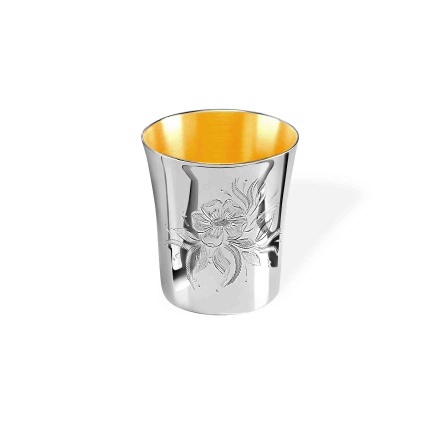Tequila Shiny Silver Shot with Engraving. Hypoallergenic 925 Silver, 999 (24kt) Gold Plating