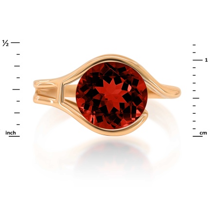 Gold Ring with a 10mm Statement Garnet, Angle 2