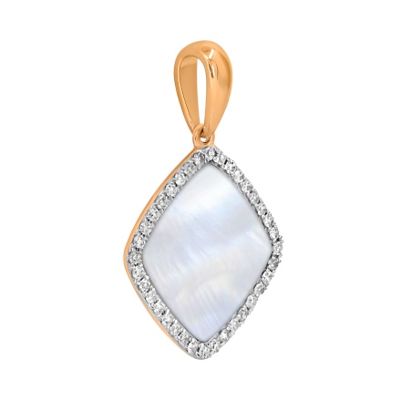 Pendant with Mother-of-Pearl in a Diamond Contour. Angle 2