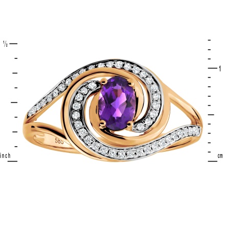 "Fantasy" Amethyst and Diamond Ring - Angle 2