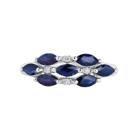 7 marquise sapphires  Russian ring. View 2.