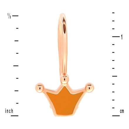 Height of 'Crowning Glory' kids' earrings with honey enamel