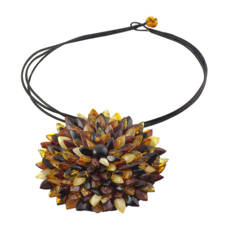 Necklace with Whimsical Amber Flower