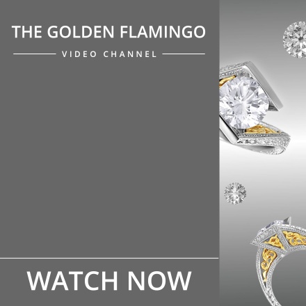 Illusion-set diamond rose gold earrings | Golden Flamingo