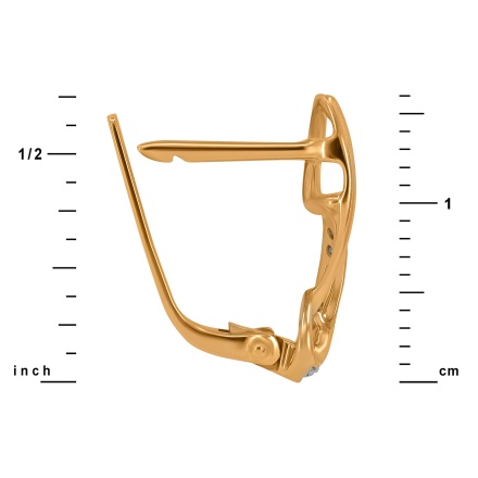 Earrings Featuring 18 Diamonds. Hypoallergenic 585 Rose Gold, Rhodium Detailing. View 2