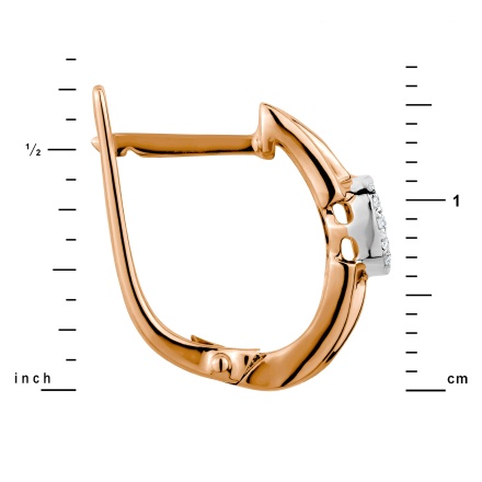 Height of Earrings with Illusion-set Diamond in Diamond Halo - 16mm