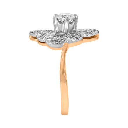 Faberge Era-inspired Certified Diamond Ring. Certified 585 (14kt) Rose and White Gold. View 3