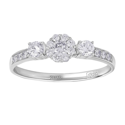 Botanicals motifs diamond engagement ring. View 2