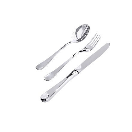 English Style Silver Table Flatware (Set of 3). Hypoallergenic 830/999 Silver, Stainless Steel