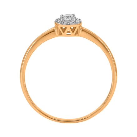 Engagement Ring Featuring 15 Diamonds. Hypoallergenic 585 Rose Gold, Rhodium Detailing. View 4