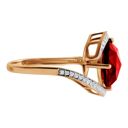 Feast-Worthy Garnet and Diamond Ring. Side Angle 1