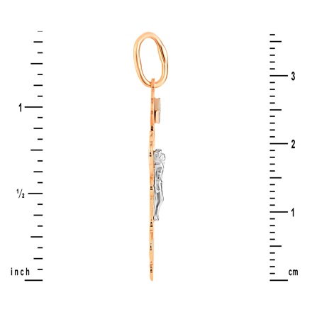 Size of Diamond Classic Orthodox Crucifix Pendant for Her