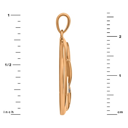 Star of David Pendant with a Full-cut Diamonds. Hypoallergenic 585 Rose Gold, Rhodium Detailing. View 3