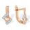 Toddler Leverback Earrings with 12 CZs. Certified 585 (14kt) Rose Gold, Rhodium Detailing