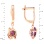 Trillion-shaped Amethyst Dangle Earrings. View 2