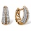 Pave Diamond Huggie Earrings with Openwork Back. Hypoallergenic Cadmium-free 585 (14K) Rose Gold