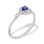 Pear-shaped Cerulean Sapphire Diamond Ring. Certified 585 (14kt) White Gold, Rhodium Finish