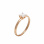 Solitaire Princess-сut CZ Plain Ring. 585 (14kt) Rose Gold, Rhodium Detailing