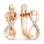 Diamond Infinity Leverback Earrings for Teens. Certified 585 (14kt) Rose Gold, Rhodium Detailing