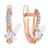 Girly CZ Earrings. Certified 585 (14kt) Rose Gold, Rhodium Detailing