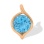 Nifty Slide Pendant with Blue Topaz Diameter 9mm. Hypoallergenic Cadmium-free 585 (14K) Rose Gold