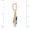 Droplet-shaped Blue Topaz and CZ Pendant. View 3