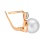 Earrings with Perfect Large Pearls and Flush-set Diamonds. Side View