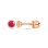 A Bezel-set Ruby Stud Earrings. Certified 585 (14kt) Rose Gold, Screw Backs
