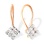 Diamond-cut Gold Earrings for Kids. Certified 585 (14kt) Rose Gold, Rhodium Detailing