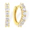 Classic Huggie Earrings with 12 CZ. 14kt (585) Yellow Gold, Vicenza Series