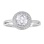 Colorless Topaz in Diamond Double Halo Ring in White Gold. View 2