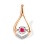Pear-shaped Pendant with a 'Fluttering' Ruby. Certified 585 (14kt) Rose Gold, Rhodium Detailing