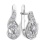 Diamond Teardrop Leverback Earrings. 585 (14kt) White Gold, Rhodium Finish