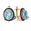 "Femme Fatale" Blue Topaz Earrings. 585 (14kt) Rose Gold, Black and White Rhodium