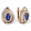 Sapphire and Diamond Surprising Shape Earrings. Hypoallergenic Cadmium-free 585 (14K) Rose Gold