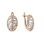 CZ Two-tone Ribbon Earrings. 585 (14kt) Rose Gold, Rhodium Detailing