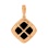Pendant with Black Onyx in a Diamond Contour. Hypoallergenic 585 Rose Gold, Rhodium Detailing. View 4