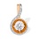 Swarovski CZ Pendant. Certified 585 (14kt) Rose Gold, Rhodium Detailing