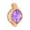 Nifty Slide Pendant with Amethyst Diameter 9mm. Hypoallergenic Cadmium-free 585 (14K) Rose Gold. View 2