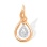Diamond Drop Pendant. Certified 585 (14kt) Rose Gold, Rhodium Detailing